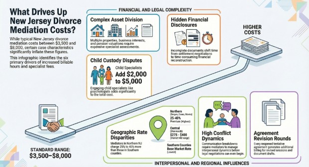 Six Factors That Cause New Jersey Divorce Mediation Costs to Spike